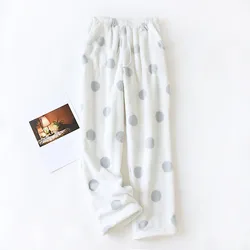 Homewear Trousers Pants Women Thick Coral Fleece Pajamas Autumn Winter Women's Pajama Loose Flannel Warm Pants Sleepwear