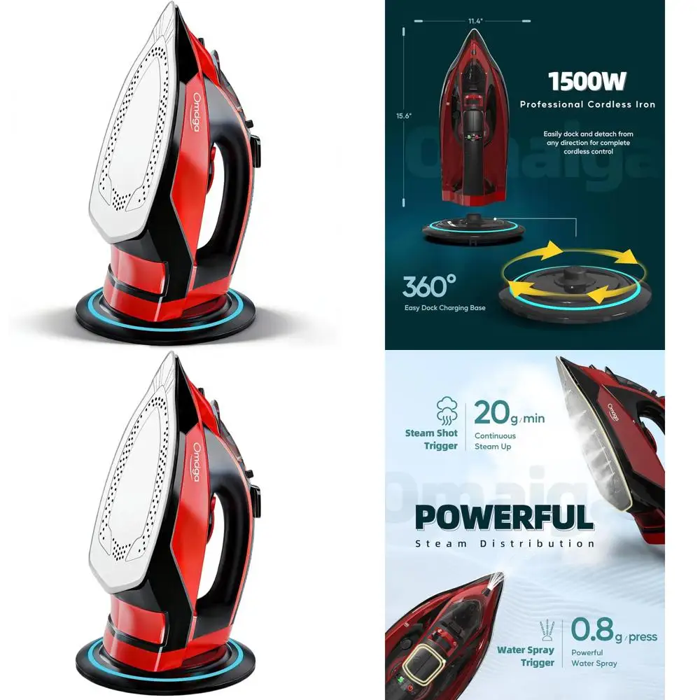 

Беспроводной паровой утюг для одежды 1500 Вт - быстрый нагрев, автоматическое отключение, эффективное разглаживание складок