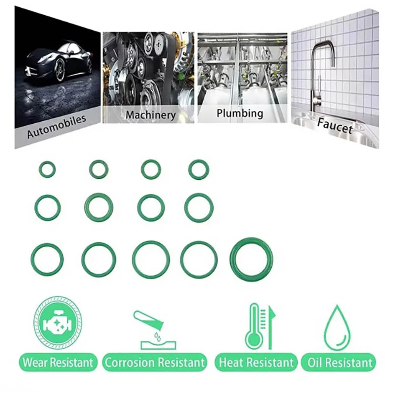 530 pezzi O-tipo anello di tenuta in gomma condizionata automobilistica compressione sigillo confidenziale manutenzione accessori in gomma