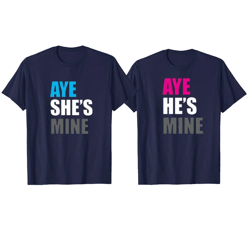 SHE'S MINE HE'S MINE Couple Shirt Couple Outfits His And Hers Outfits Boyfriend Girlfriend Matching Sets Tees Boyfriend Gift