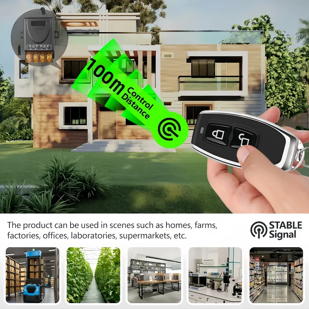 433MHz Wireless Remote Control Switch AC110V 220V 30A 1CH Relay Module Receiver ON OFF Remote Control For Led Lights Bulb DIY