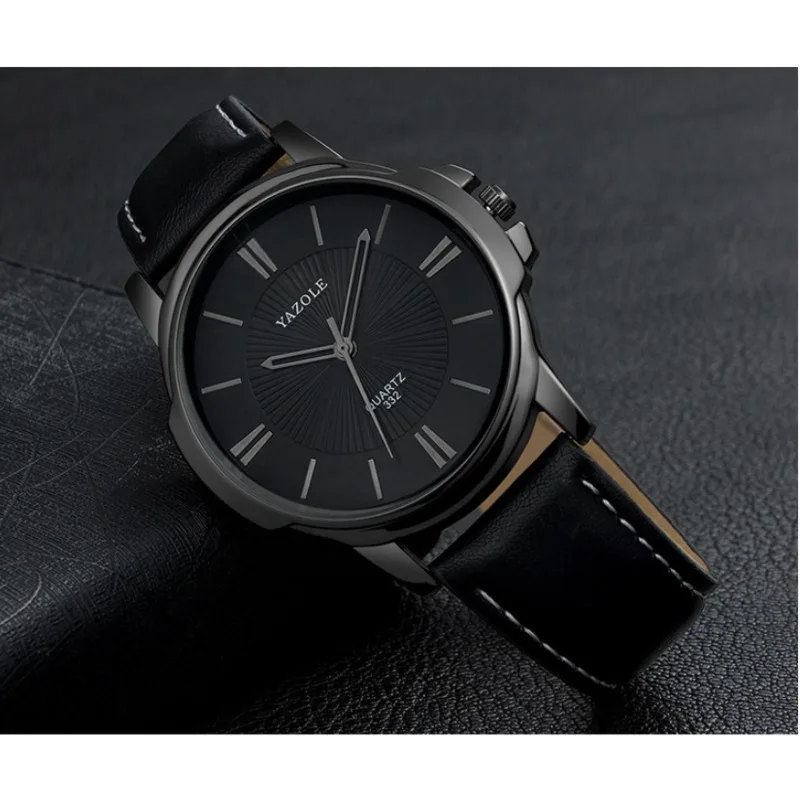 Quartz Watch For Men Business Black And White Scale Waterproof Glow Leather Personalized Net Red Men Watch Reloj Hombre