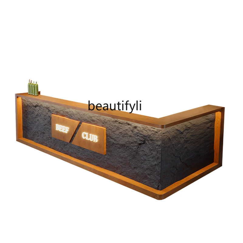 Retro Industrial Style Billiard Hall Gym Bar Reception Desk Bar Counter Cashier Restaurant Hot Pot Barbecue Shop Front Desk