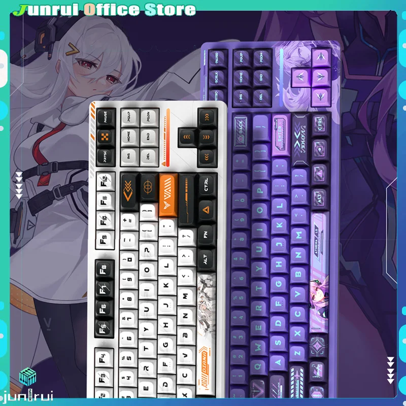 teclado mecanico de jogos tres modos personalizado estrutura de junta tecla completa hot swappable rgb jogos escritorio vgn v87pro 01