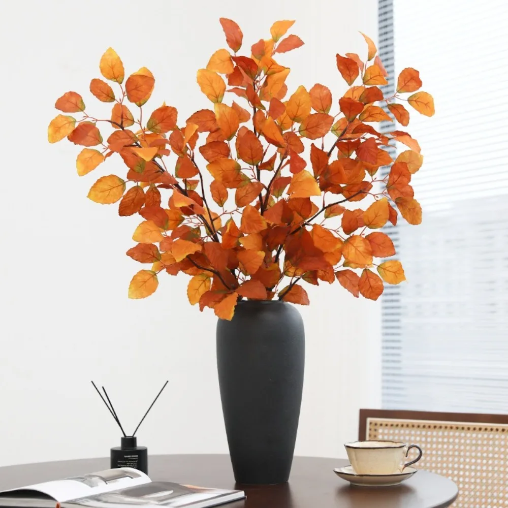 

98cm Artificial Long Beech Branch Luxury Lifelike Simulation Silk Beech Leaf Realistic Floral Green Plants Leaves Office