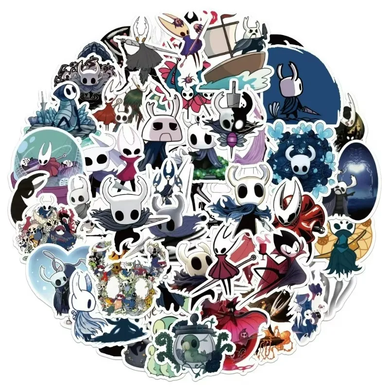 50Pcs Hollow Knight Silksong Stickers Hornet Anime Waterproof Die Cut Vinyl for Laptop Phone Suitcase Luggage Skateboard Guitar