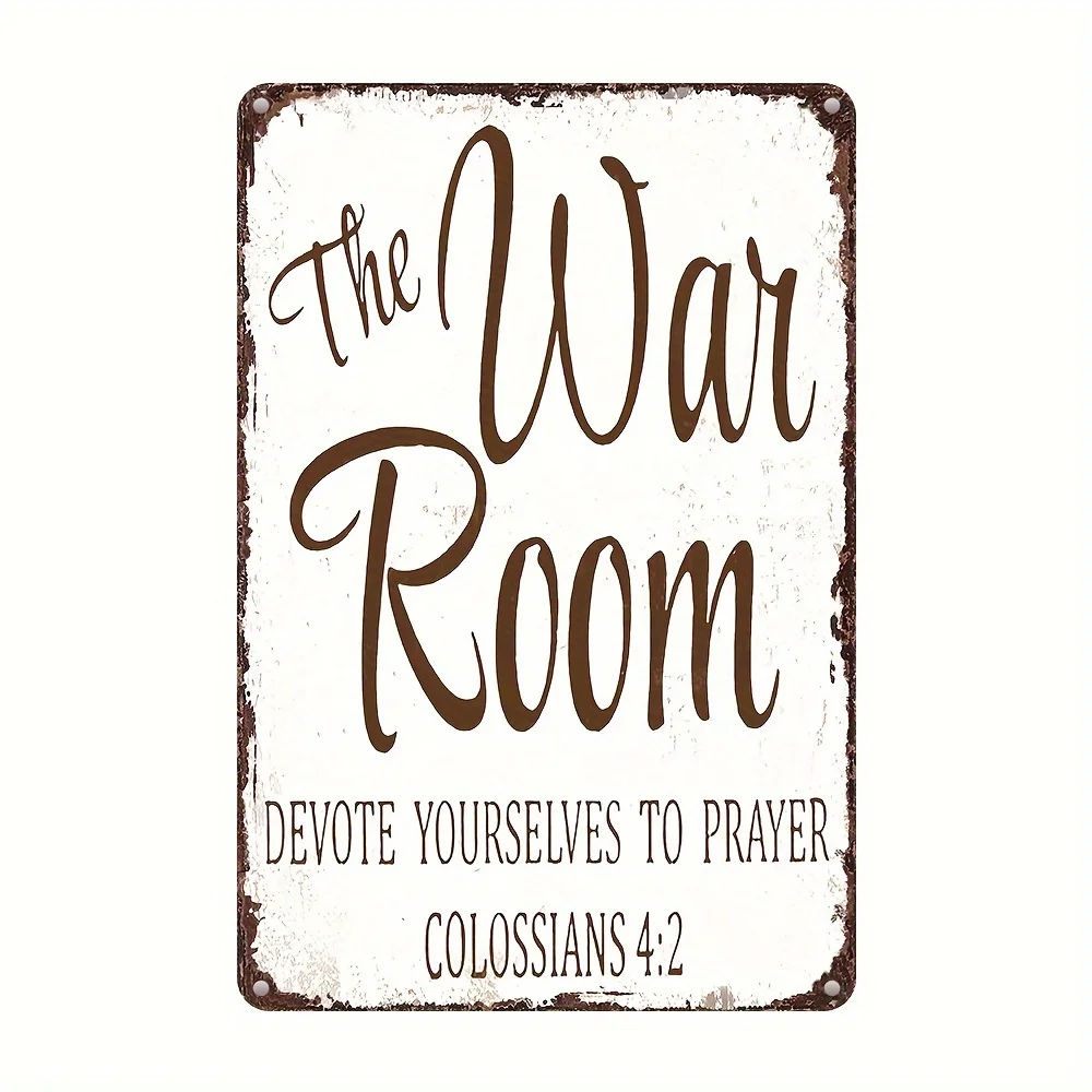 2D Flat - Metal Wall Art for a 2D Flat War Room, Dedicated to Prayer with Colossians 4:2. It'S Waterproof And Weather-Resistant
