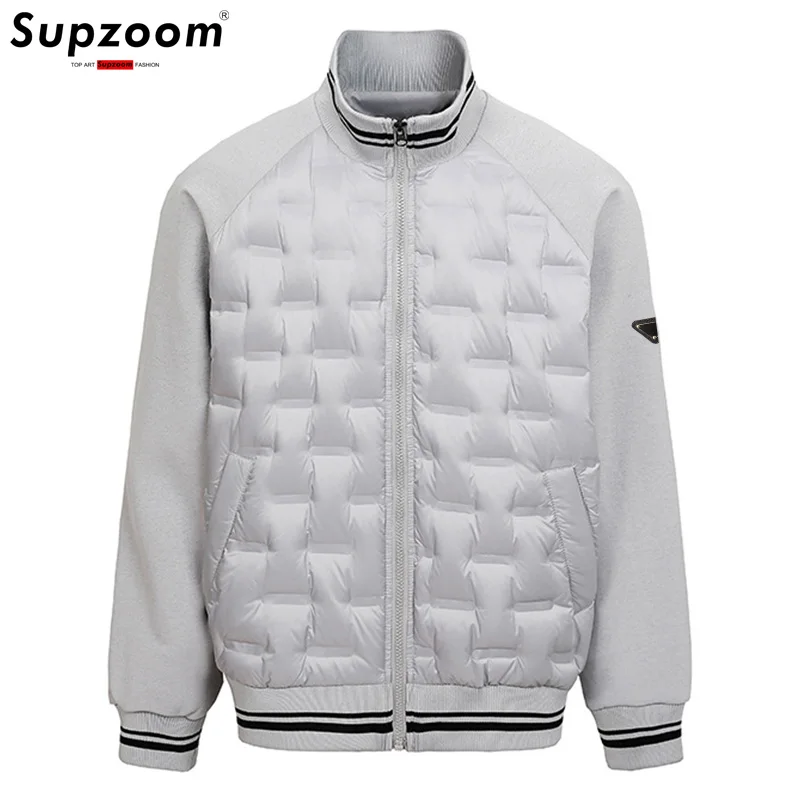 Supzoom 2025 New Arrival Top Fashion Splice Thickened Winter Triangle Marker Warm Casual Winter Down Jackets Men