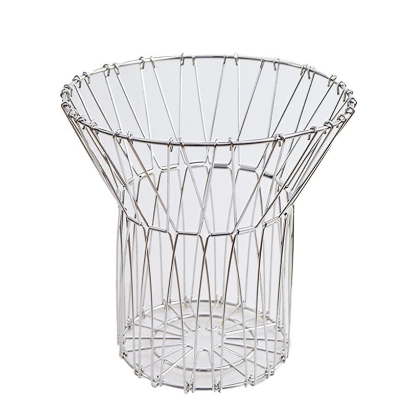 Multifunctional Storage Basket Folding Stainless Steel Variety Fruit Basket Gadget Hollow Fruit Basket Storage Basket