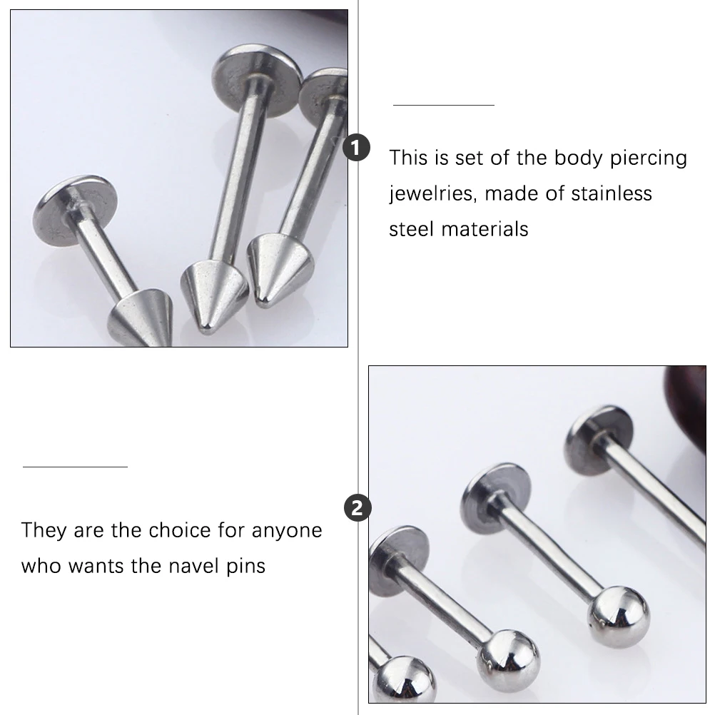 

120 Pcs Stainless Steel Body Piercing Jewelry Set High Polished Anti Allergy Durable Navel Earrings Nose Rings Tongue Eyebrow