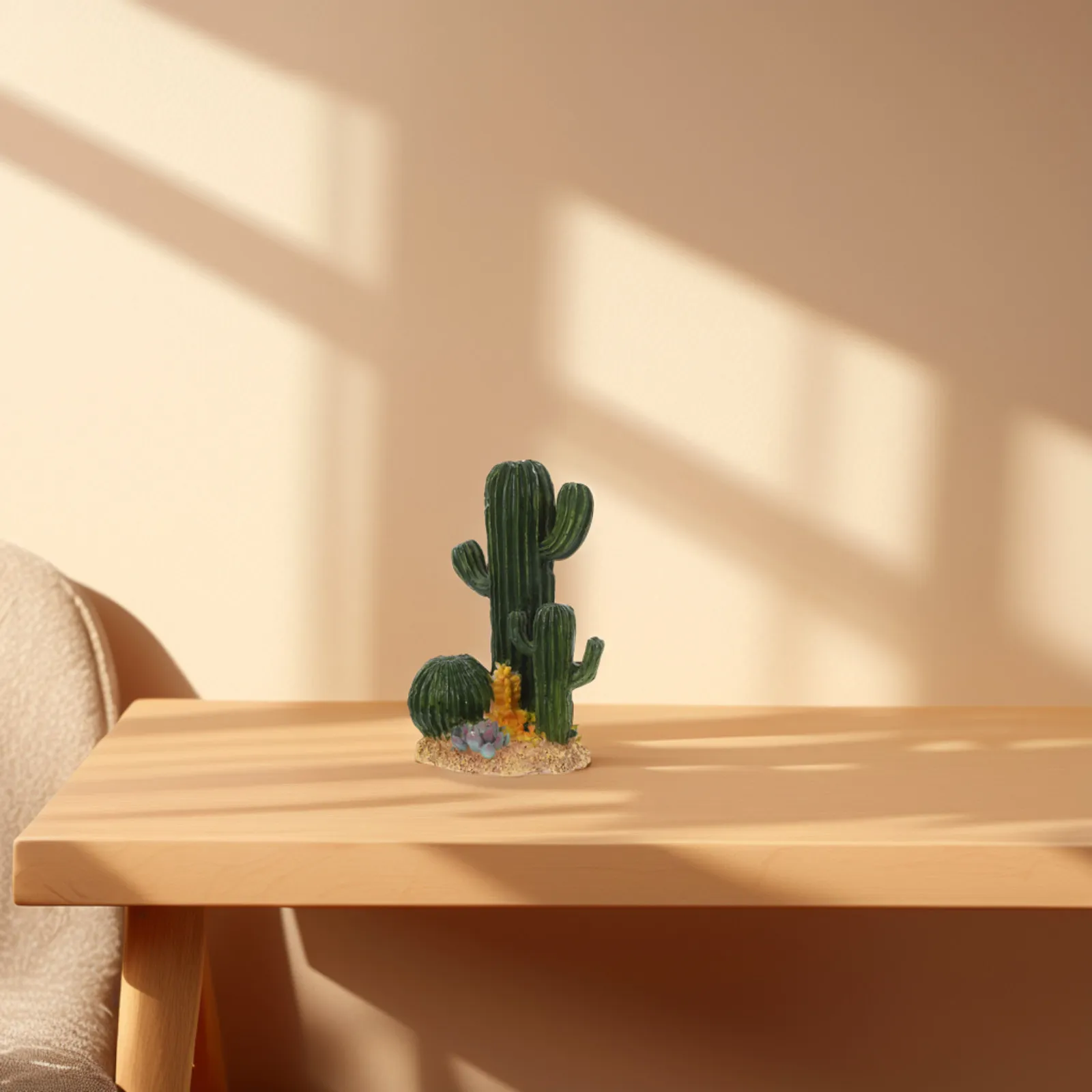 Large Artificial Cactus Decor for Reptile Terrariums Desert Habitat Simulation Realistic Resin Fake Cactus Plants for Tortoise