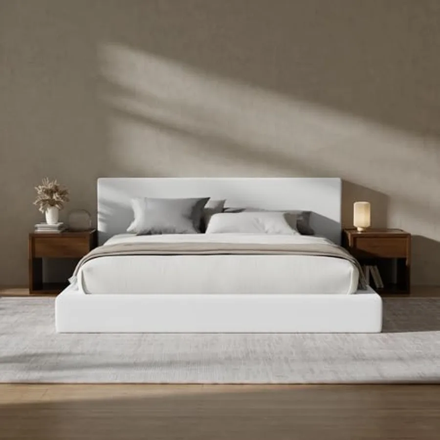 

AirFrame Queen Bed Frame with Headboard Cloud Upholstered Platform Bed Frame 5 Inch Foam Cushioned No Box Spring Easy Assembly