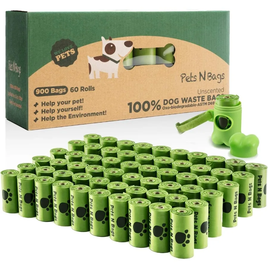 

Dog Waste Poop Bags Dog Bags for Poop Refill Rolls 60 Rolls 900 Count Unscented Includes Dispenser