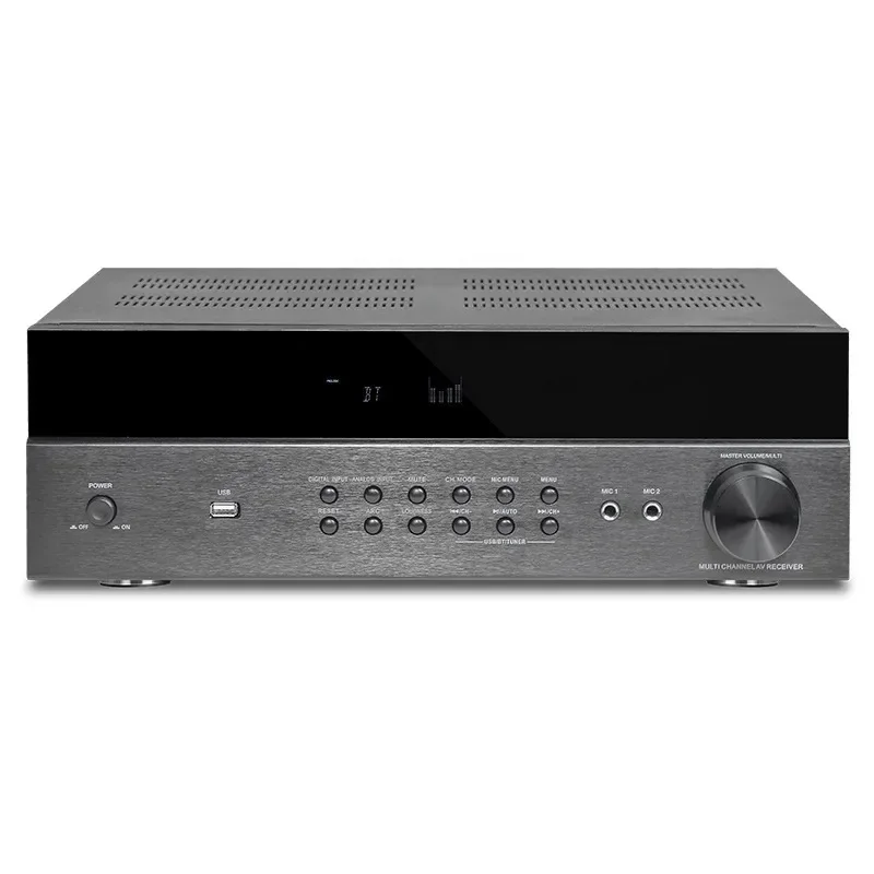 2000 Watt 8 Channel Hifi Amplifier - 7.1ch Surround, BT/FM/USB,   ed Amp for Home Audio Speakers