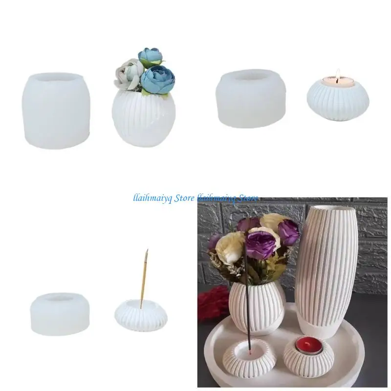 

573B Tea Light Silicone Mold Elegant Holders Making Mold Flexible Decors Resin Mold for Crafting Enthusiasts