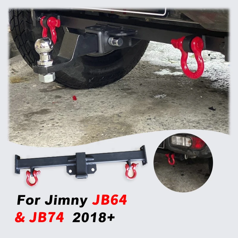 Car Tow Bar Trailer Bar Parts with D-Ring Rear Bumper Tow Bar for Suzuki Jimny JB64 JB74 JC74 3 Door 5 Door Jimny 2018-2025