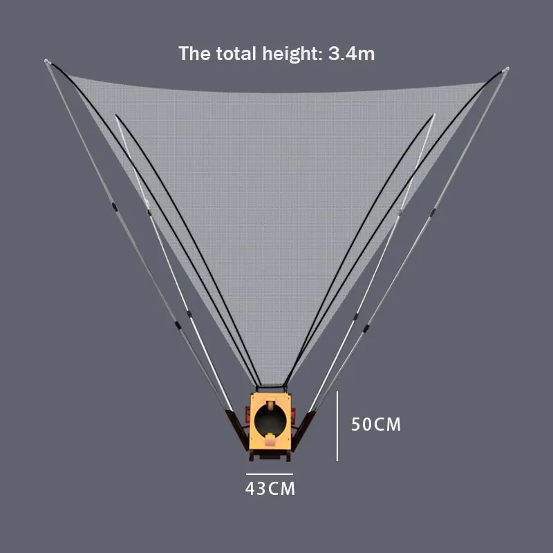เครื่องยิงบาสเกตบอลยิงอัตโนมัติ Rebounder นักกีฬาสุทธิแบบพกพาในร่มกลางแจ้งบาสเกตบอลอุปกรณ์การฝึกอบรม