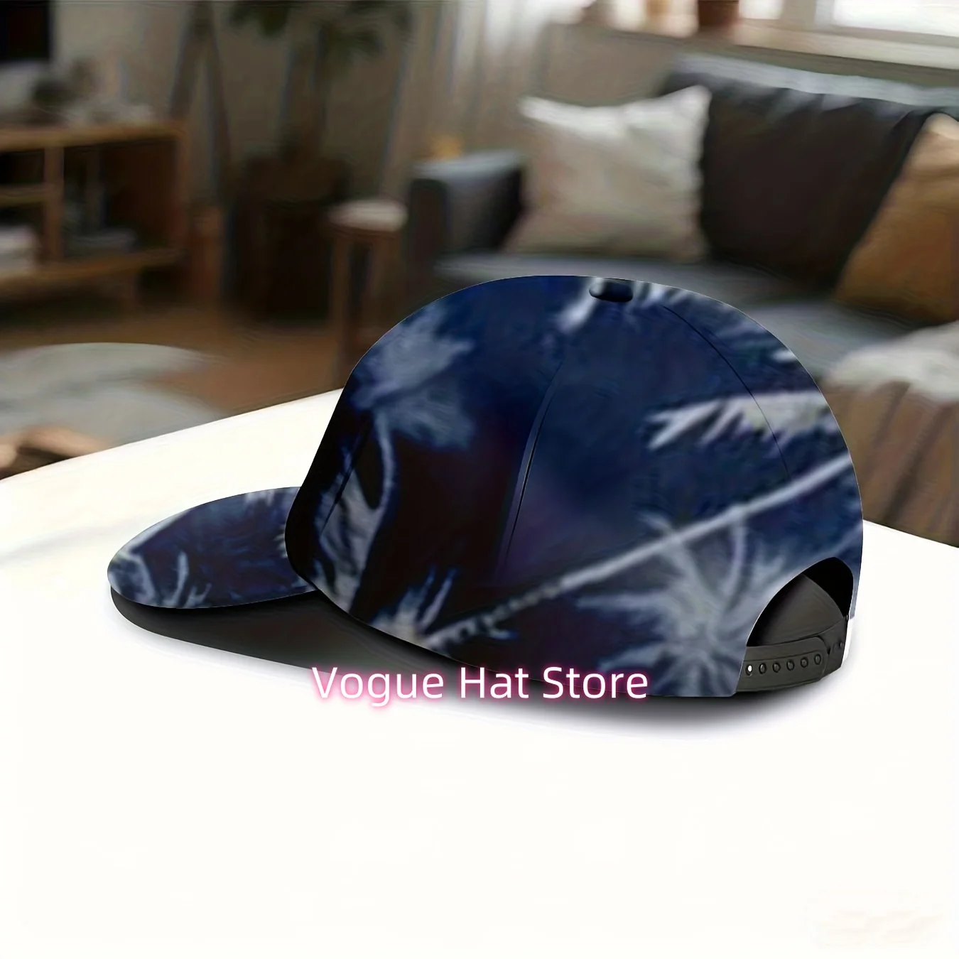 Men's & Women's Tropical Palm Tree Print Baseball Cap - Adjustable UPF Sun Hat with Full Palm & Leaf Design, Lightweight Beach C