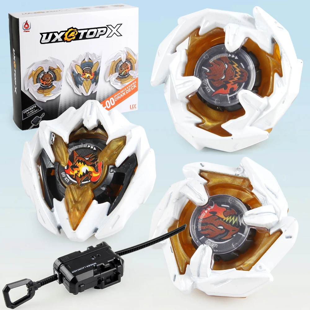 3IN1 Bey X UX-00 Dran Deck Starter Evolution Metal Battle Top Set with Launcher Kit