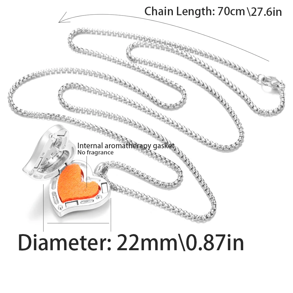 Trendy Heart Shape Love Aromatherapy Diffuser Necklace Various Patterns Women Essential Oil Perfume Locket Pendant Accessories