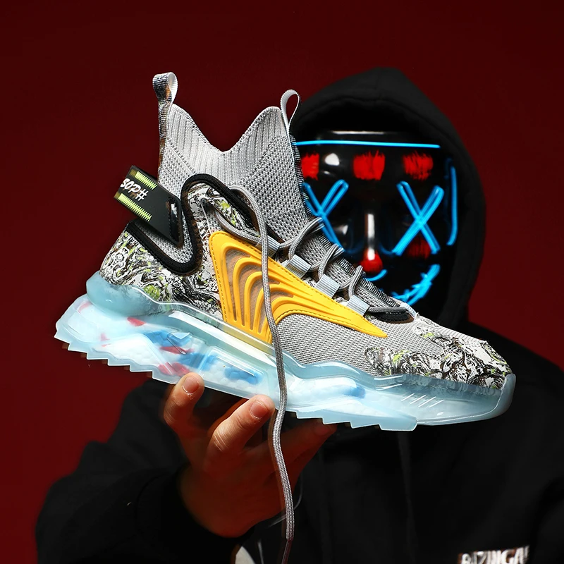 

Мужские кроссовки Blade Warrior в стиле ретро-камуфляж, модные, стильные, с высоким верхом, на толстой подошве, повседневные.