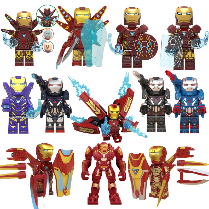 Image of Auf Lager Bausteine Iron Man Avengers Zusammengebaute Minifiguren Sammlerstücke Montage-Display-Spielzeug für Erwachsene Hobby-Sammlung