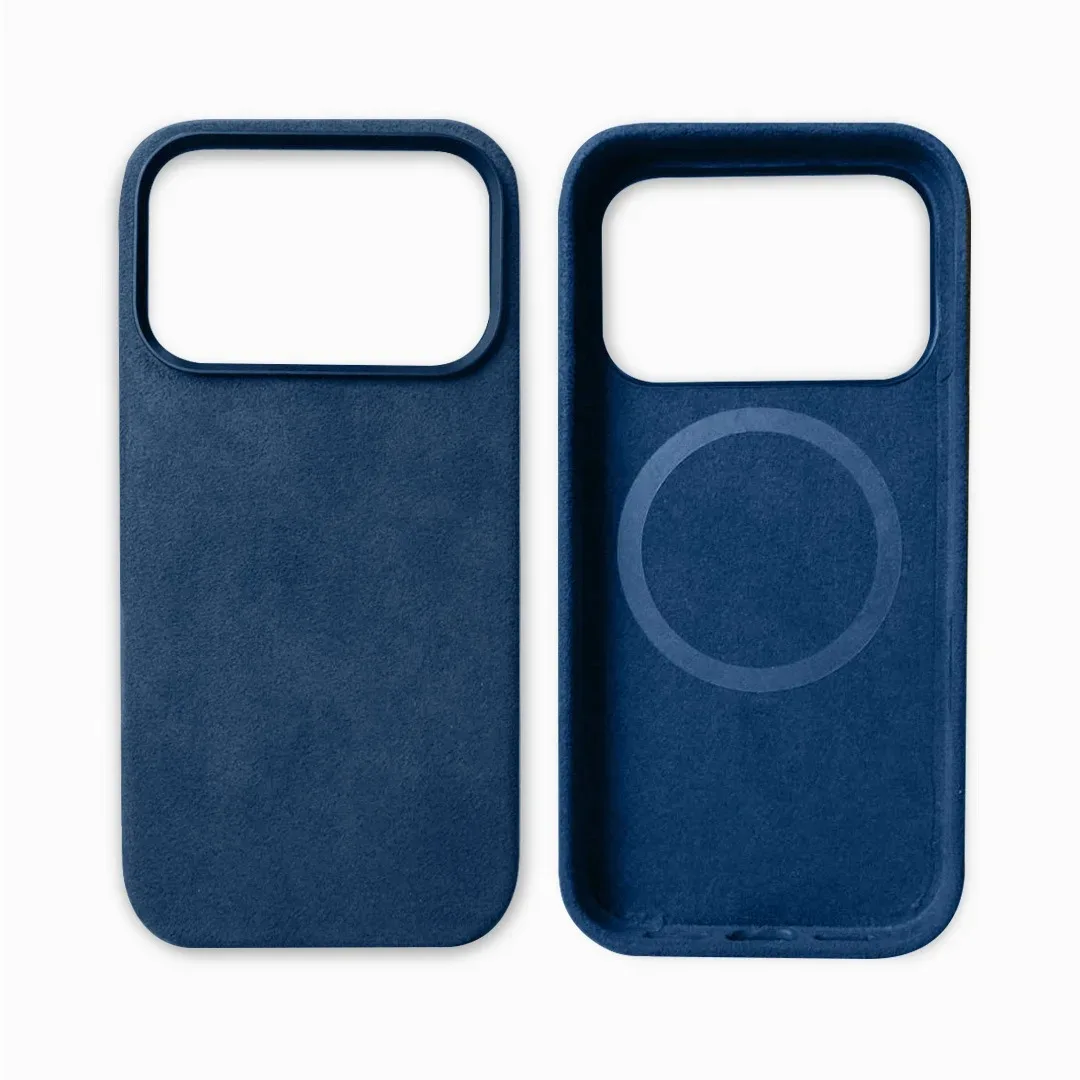 Magnetyczne etui do ładowania MagSafe dla iPhone 17 18 Pro Max 12 13 14 15 16 Air, importowane, zamszowe, skórzane, z metalowymi przyciskami — zdjęcie produktu 6