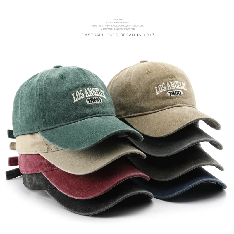 Los Angeles Strapback Vintage Washed Sun Dad Hat Distressed Vintage Embroidered Baseball Cap for Men Women Teens Kids