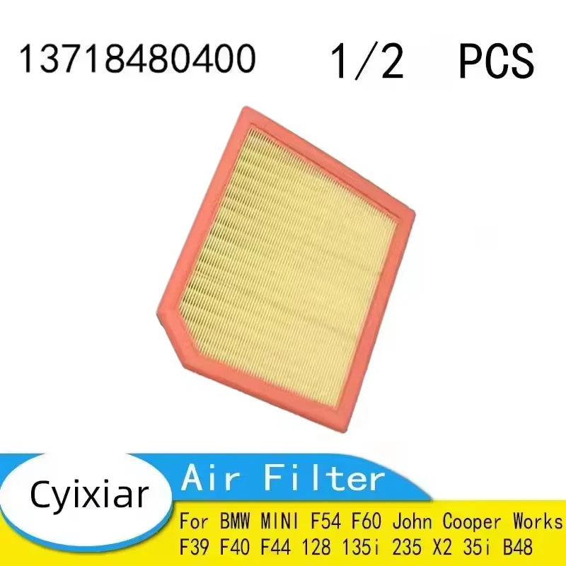 Car Air Filter For BMW MINI F54 F60 John Cooper Works F39 F40 F44 128 135i 235 X2 35i B48 Engine 13718480400 13718-480-400
