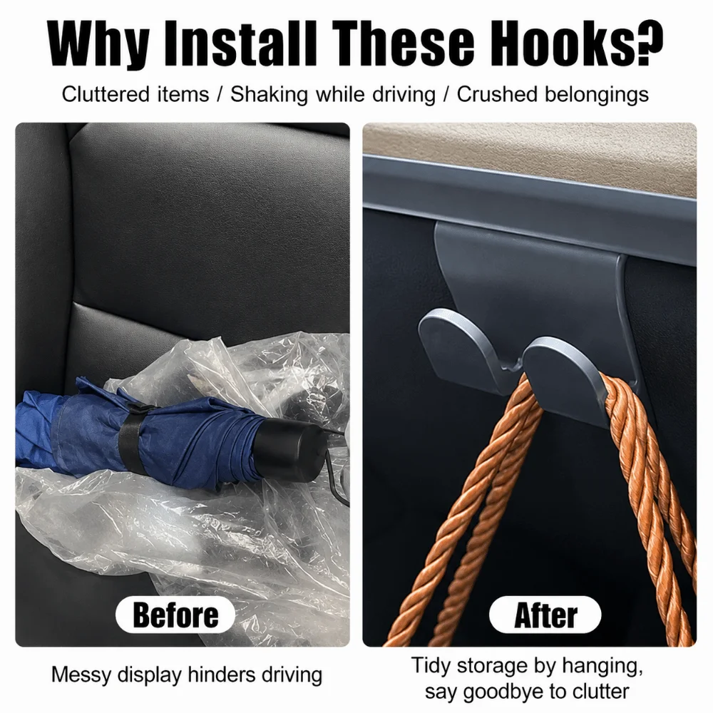 Durable ABS Glove Box Hooks Easy Install Heavy Duty Car Purse Holder Non-Slip Bag Hooks for Tesla Model 3 Model Y Car