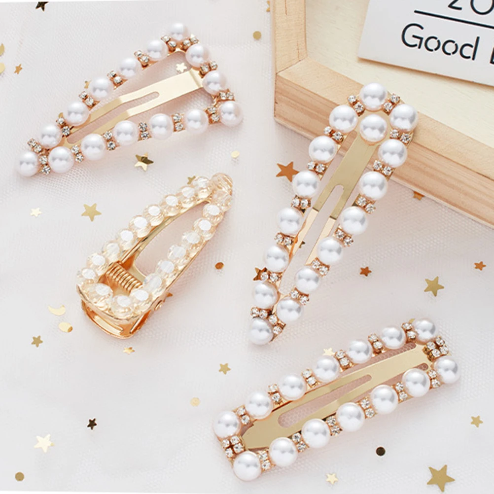 

3pcs Pearl Hair Clips Shiny Rhinestone Bow Fashion Accessories for Girls Crystal Hairpin Set Beautiful Women Hairstyle Decor
