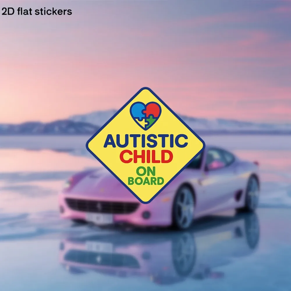

Car Decals Showcasing Vibrant Heart And Puzzle Patterns Perfect for Cars Trucks Laptops Water Bottles Fridges More. Sturdy