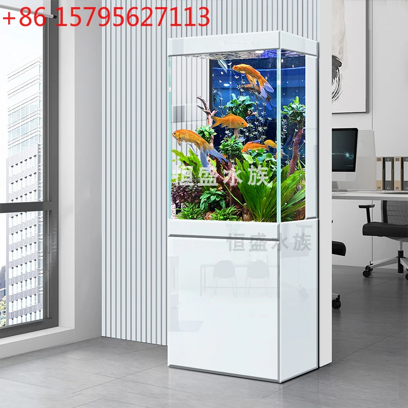 

Бытовой безводный аквариум высокого класса от пола до потолка, ультрабелое стекло, встроенный вертикальный золотой нижний фильтр для аквариума