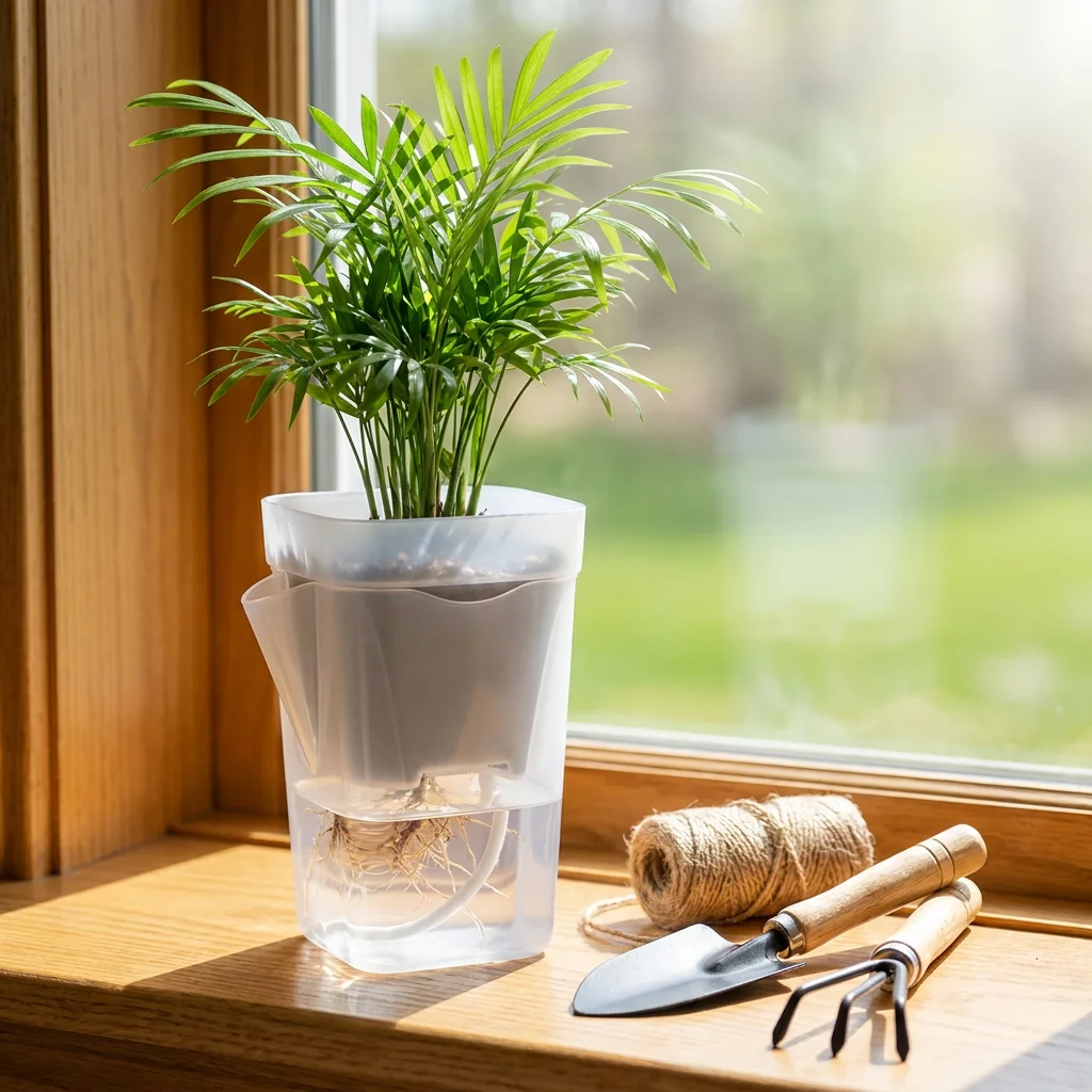Thickened semi-transparent hydroponic dwarf square succulent plastic pot with white graduated markings and suction cup