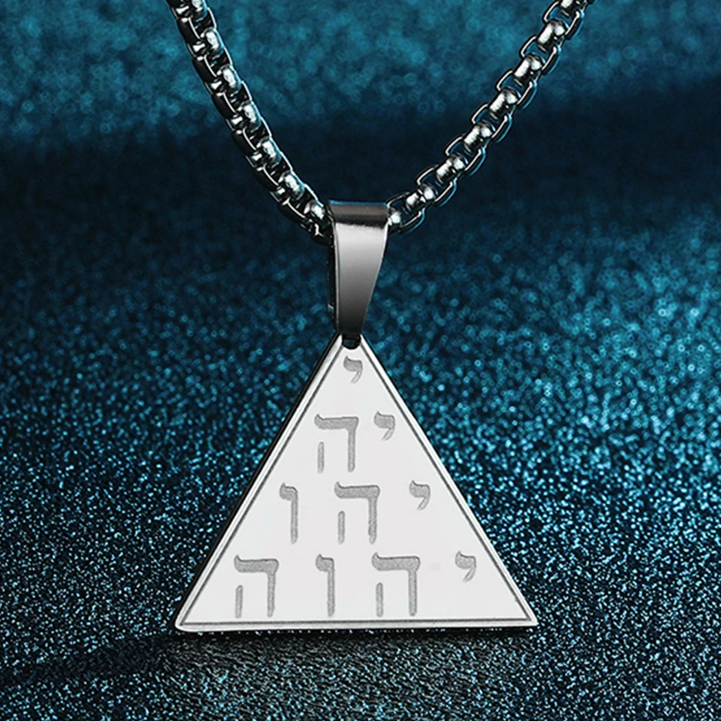 Archaic Trigonometry Pendant Necklace Mens Stainless Steel Viking   Geometric Jewelry Handmade Eternal Friendship Bestie Gift