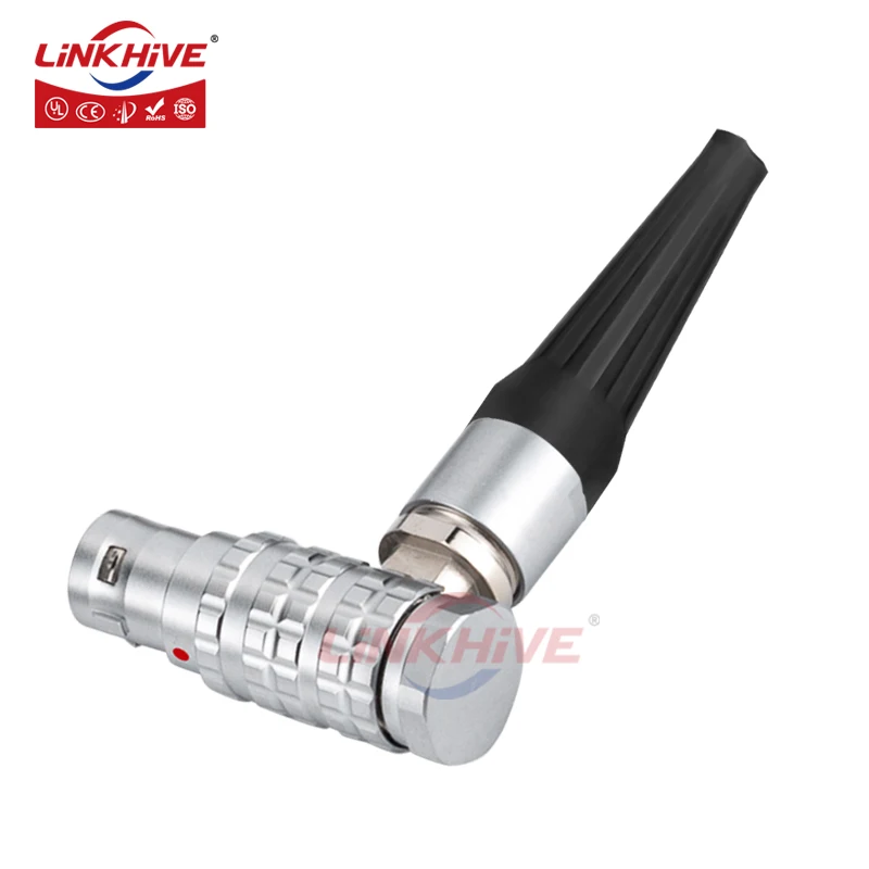 THG Compatible with Lemo FHG 90-degree Right-angle Male Plug 0B 1B 2B 3B 2 3 4 5 6 7 8 9 10 12 14 16 18 19 20 22 24 26 30 32 Pin