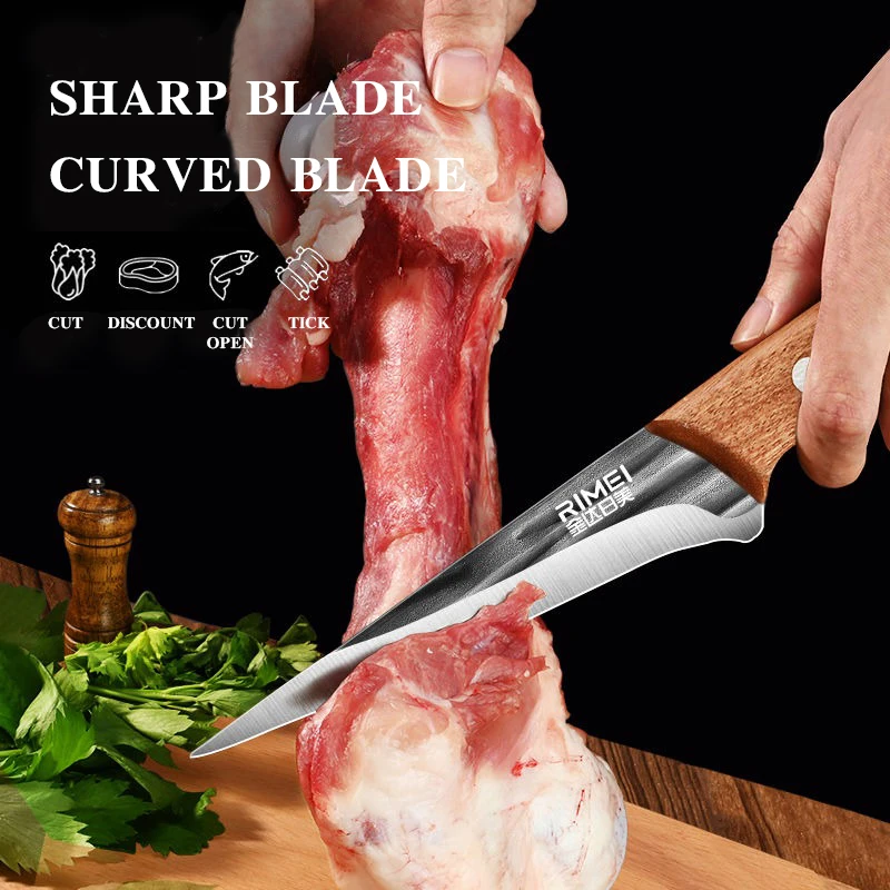 RIMEI Stainless steel Forging Butcher's Butcher's knife High hardness boning, cutting meat and fruit peeling knife for chefs