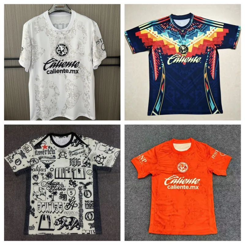 

24_25 New Club America Soccer Jerseys T-shirt Vintage Sports Men Women Clothes Unisex Tee Clothing Outdoor Short Sleeve Moto