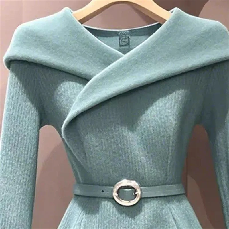 (con cintura) 2024 Nuovo stile Ricevi vita Cappotto maglione da donna Maglione unico Maglione pullover maglione chic dal design avanzato