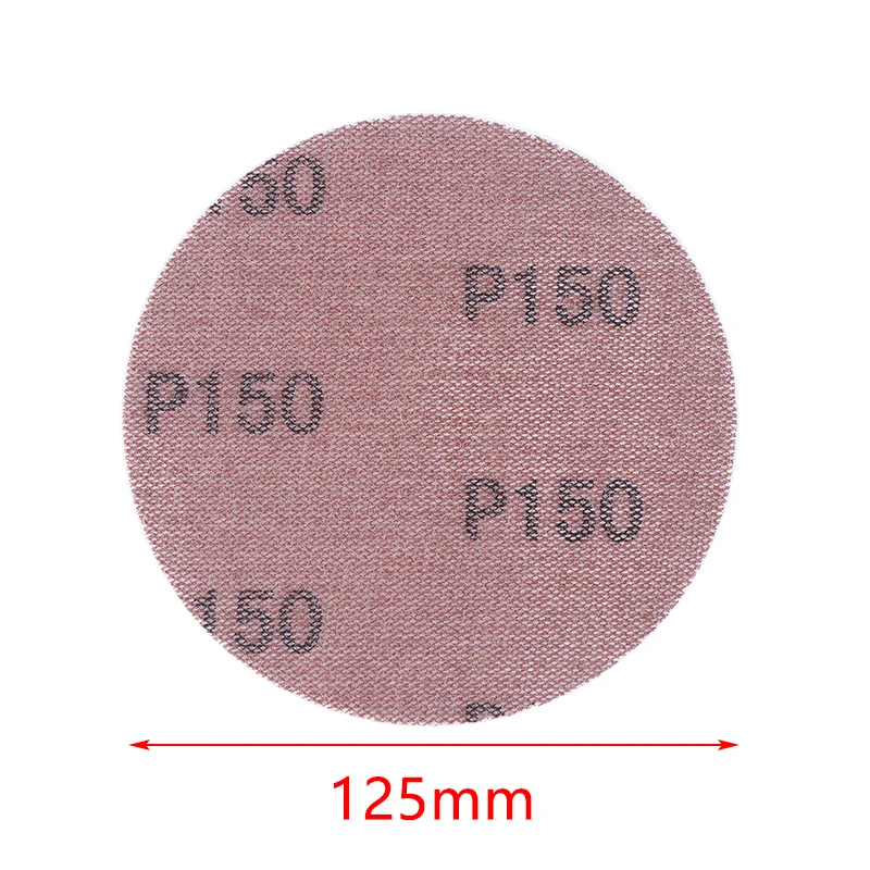 

10 шт. 5-дюймовых абразивных сетчатых шлифовальных дисков на липучке, 125 мм, без пыли, с защитой от засорения, для автомобиля