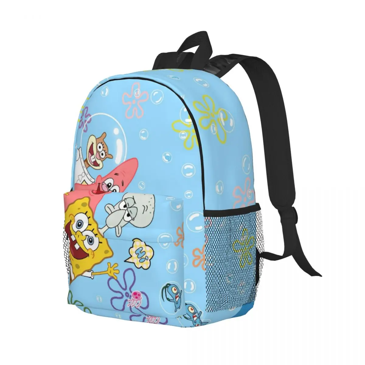 Tas sekolah ringan motif SpongeBob, untuk sekolah, luar ruangan, belanja, kantor 15 inci