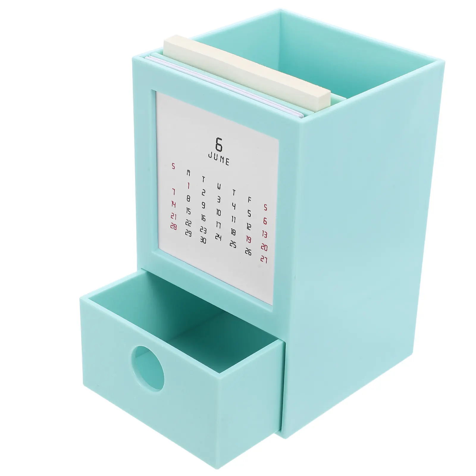 

1Set Modern Pen Holder Calendar Desk Organizer with Integrated 2026 Tabletop Calendar Space Saving Stationery Storage for Office