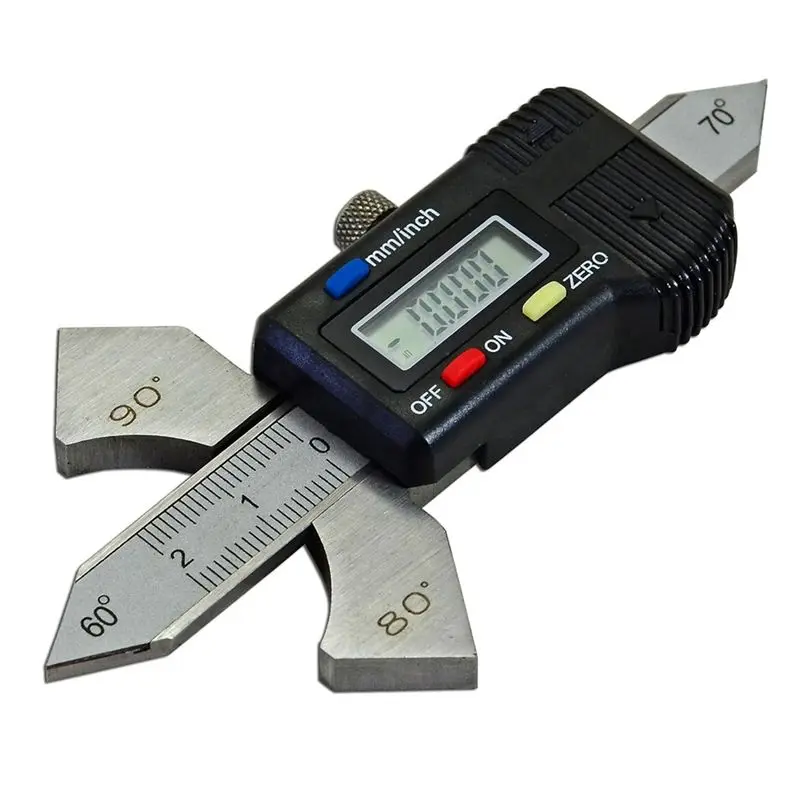 A21Q -Digital Readout Welding Meter, Welding Test Ruler 4 Angle Display: 60°, 70°, 80°, 90° Reading Inches, Metric, Inches