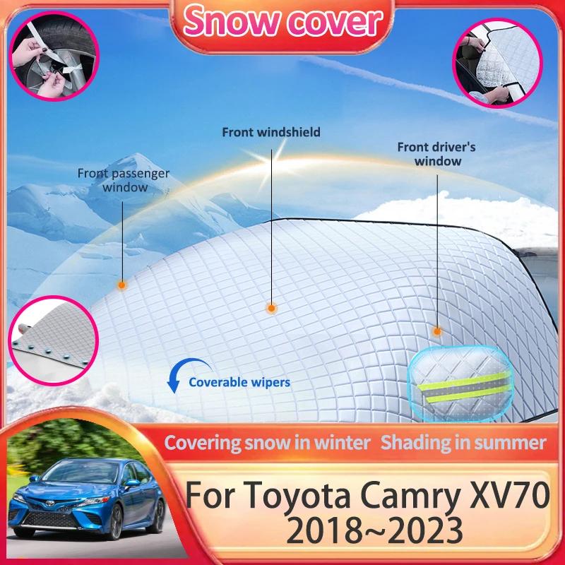 Car Snow Covers For Toyota Camry XV70 Daihatsu Altis 2018 2019 2020 2021 2022 2023 Sunshade Winter Protection Auto Accessories