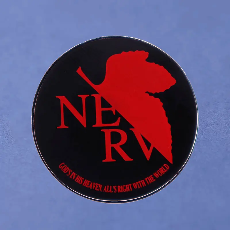 Neon Genesis Evangelion Logo Anime spille da bavero zaino Jeans spilla smaltata gioielli di moda regali NERV Red Leaf Cartoon badge