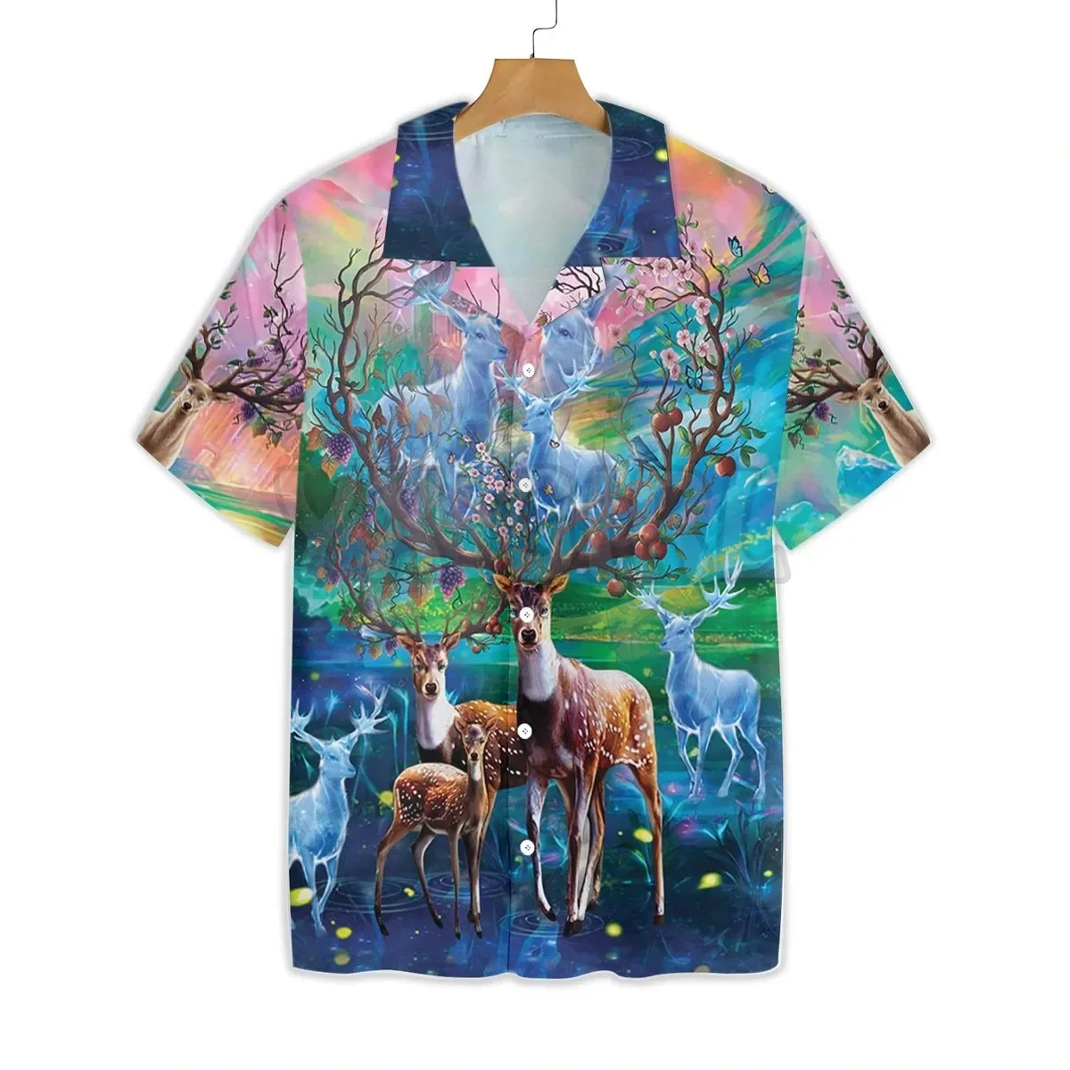 Amazing Deer Hawaiian Shirt 3D All Over Printed Hawaiian Shirt Men's For Women's Harajuku Casual Shirt Unisex