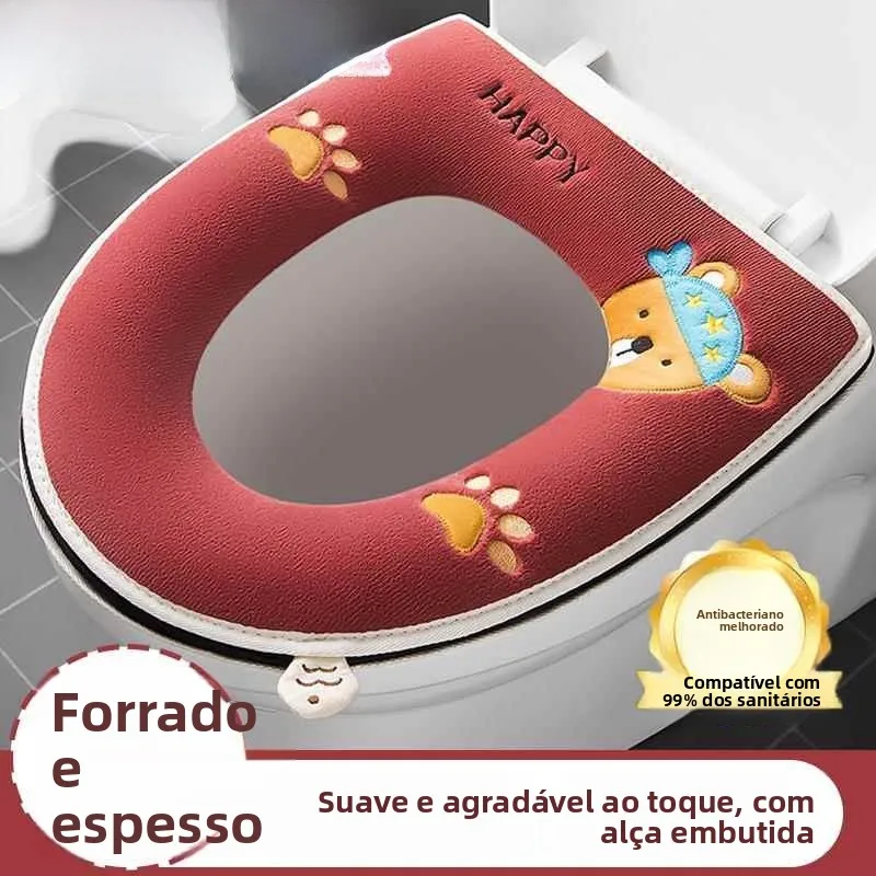 厚みのある大型トイレシートクッション冬用浴室トイレカバーリングシートトイレパッドトイレシートサークルマット
