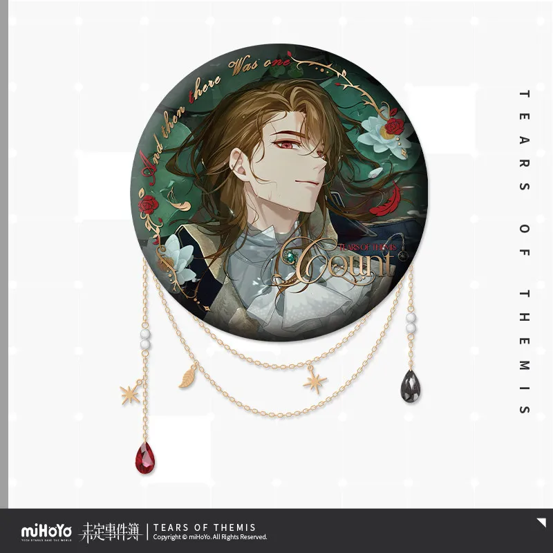 Official MiHoYo Tears of Themis series Luke Pearce Artem Wing Vilhelm Anime tinplate chain badge brooch Ornament Halloween Gift view 2