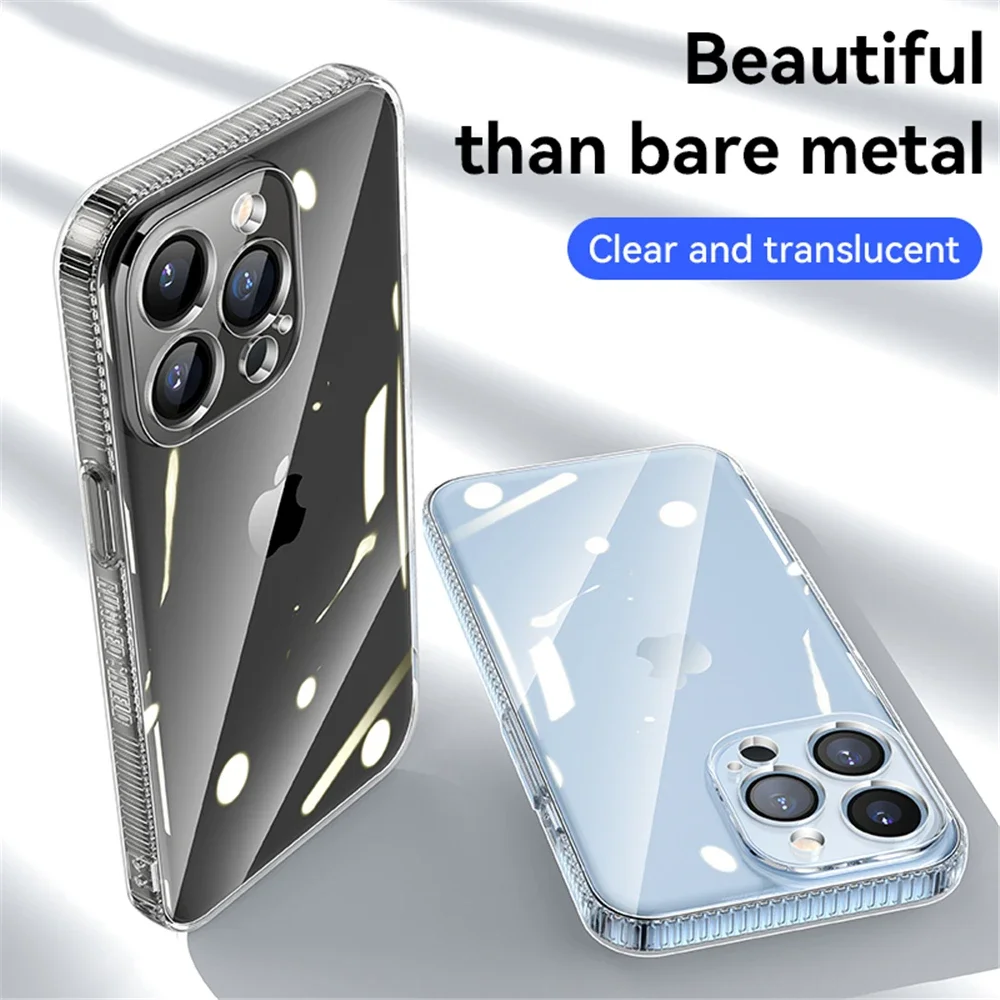 Original Crystal Clear Case for iPhone 13 12 mini 11 Pro Max Rugged Shockproof Case for iPhone XR Xs 7 8 Plus Protective Cover