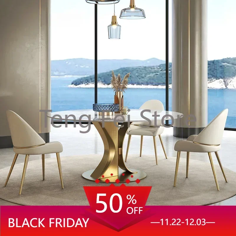 

Home Furniture Dining Table Round Coffee Tables Round Dinning Bar Coffe Sedentary Kitchen Luxury Marble Modern Mesas De Comedor